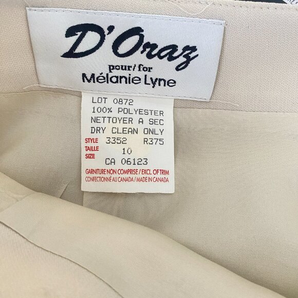 Vintage D'Oraz Beige Minimalist Pencil Midi Skirt 10 - Picture 5 of 5